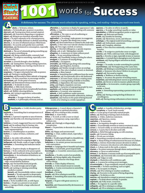 Title details for 1001 Words For Success by Erin Brenner - Available